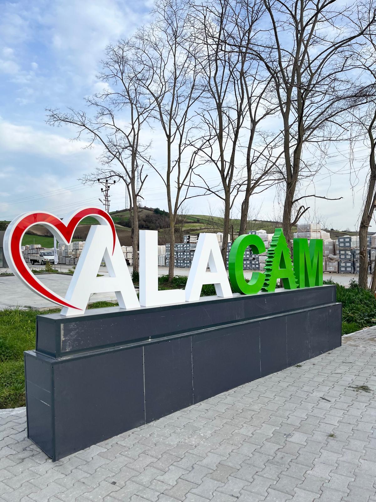 Alaçam alüminyum harf kalp detaylı uygulama
