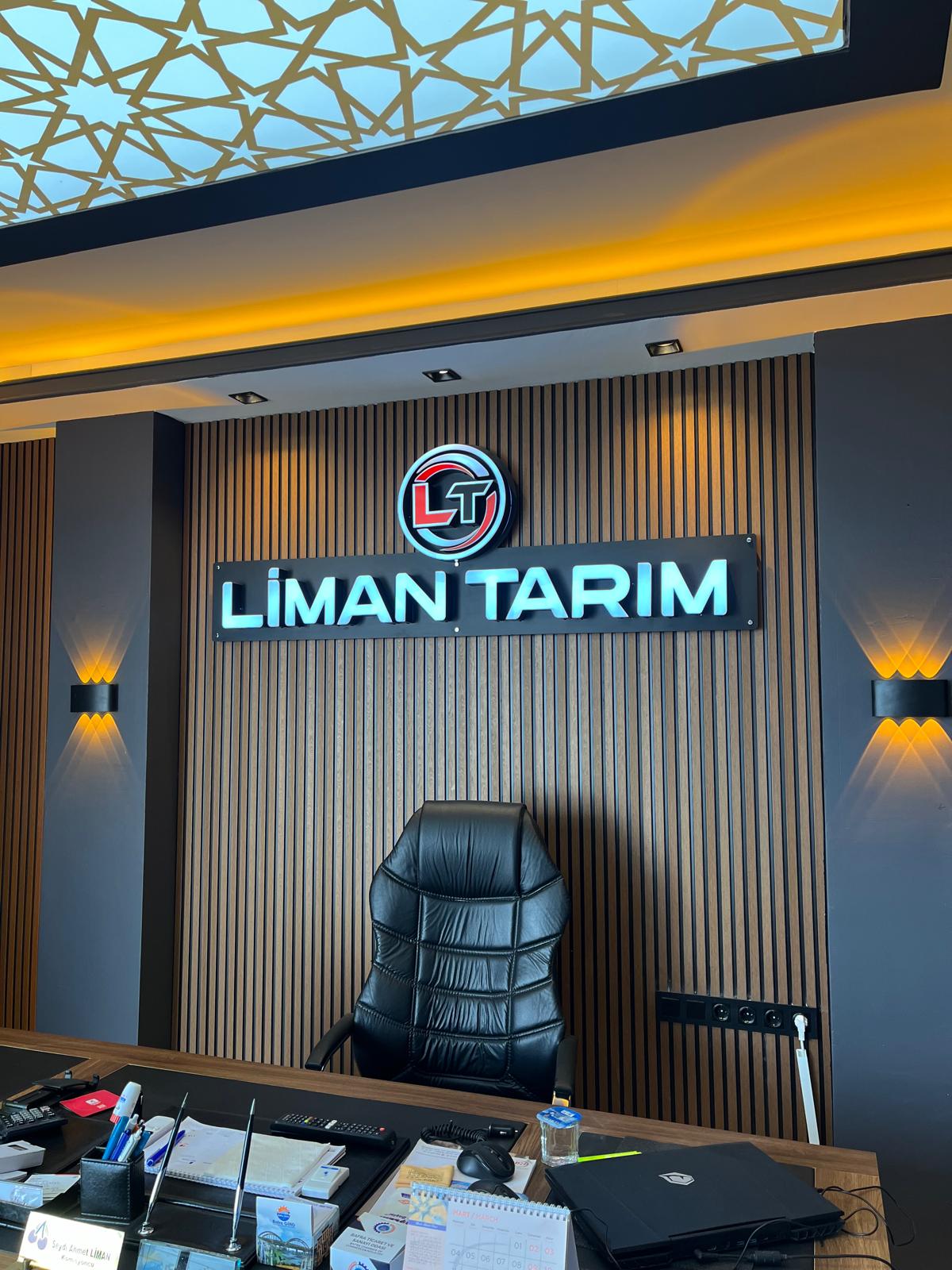 Liman Tarım iç mekan ışıklı kutu harf uygulaması