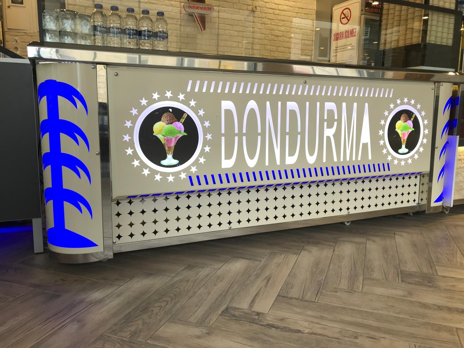 Dondurma bankosu kompozit dişi kesim tabela