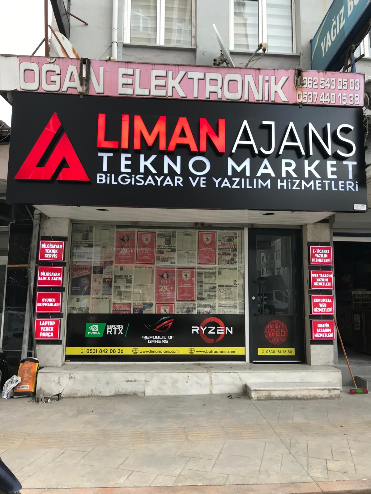 Liman Ajans Tekno Market kompozit dişi kesim tabela